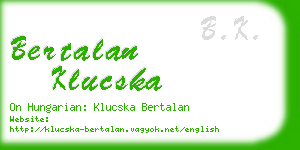 bertalan klucska business card